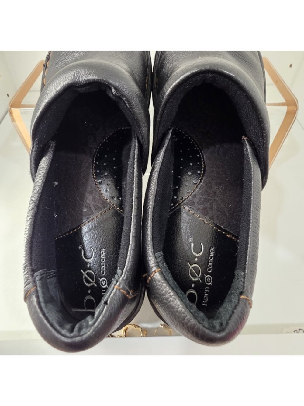 Born Concept PEGGY Clogs Comfort Nurse Server Black Leather Shoes 8.5 M - Picture 7 of 9